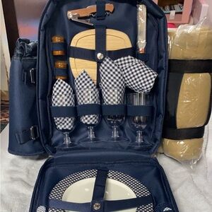 Navy Blue Picnic Backpack Set